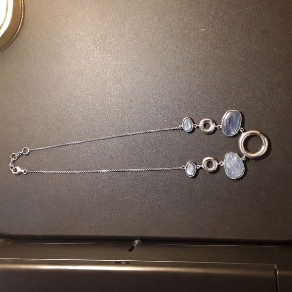 Genuine Adami & Martucci Sterling Silver Kyanite and Circle Necklace 18" - Picture 4 of 10